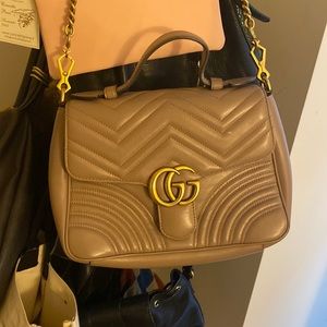 GG Marmont Small Top Handle Bag in Dusty Pink